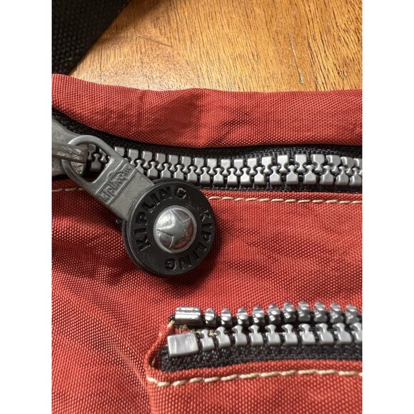 Vtg Y2k Kipling Pria Waist Pack Fanny Pack Burnt Orange belt Bag Money Bag - Picture 2 of 5